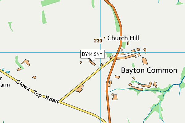 DY14 9NY map - OS VectorMap District (Ordnance Survey)