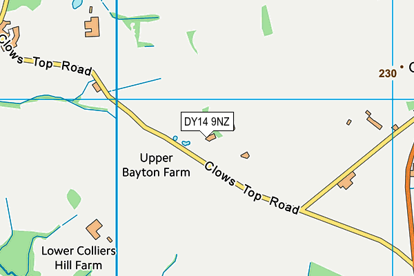 DY14 9NZ map - OS VectorMap District (Ordnance Survey)