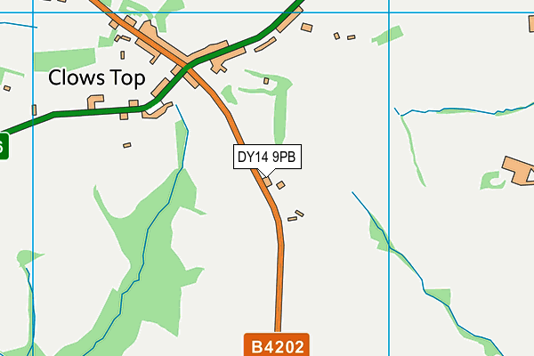 DY14 9PB map - OS VectorMap District (Ordnance Survey)