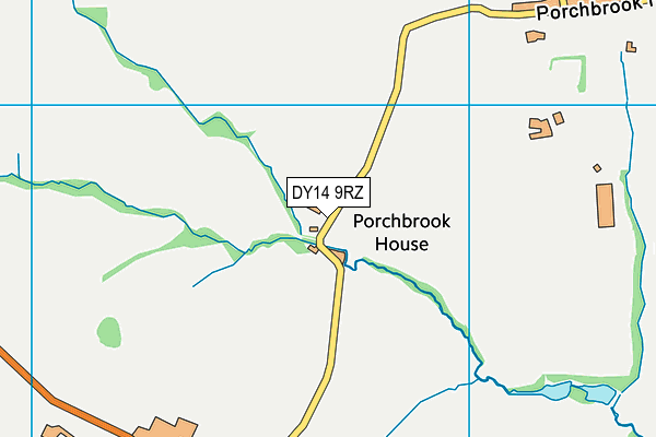DY14 9RZ map - OS VectorMap District (Ordnance Survey)
