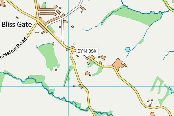DY14 9SX map - OS VectorMap District (Ordnance Survey)