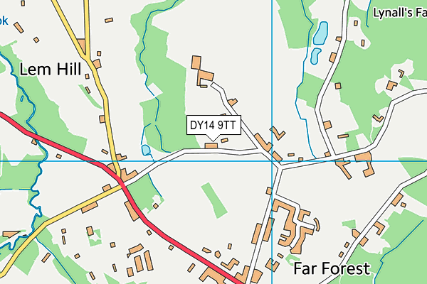 DY14 9TT map - OS VectorMap District (Ordnance Survey)