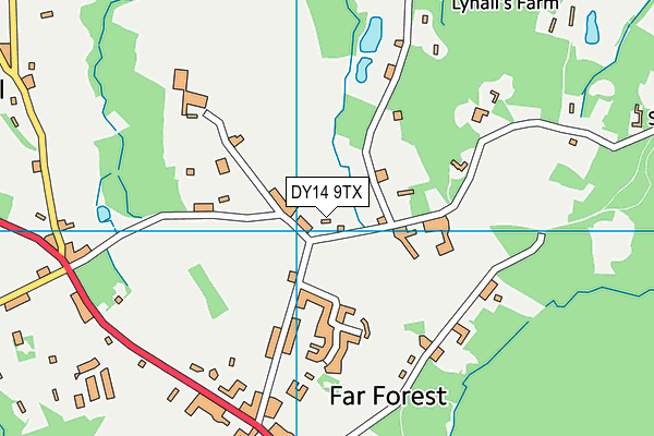 DY14 9TX map - OS VectorMap District (Ordnance Survey)