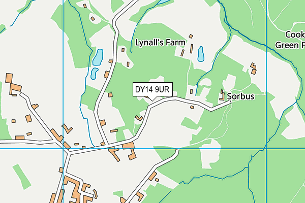 DY14 9UR map - OS VectorMap District (Ordnance Survey)
