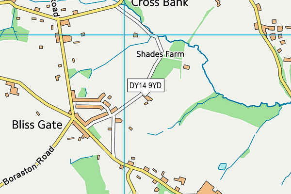 DY14 9YD map - OS VectorMap District (Ordnance Survey)