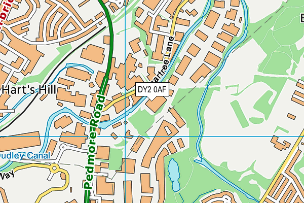 DY2 0AF map - OS VectorMap District (Ordnance Survey)