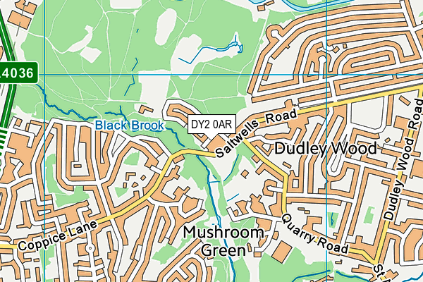 DY2 0AR map - OS VectorMap District (Ordnance Survey)