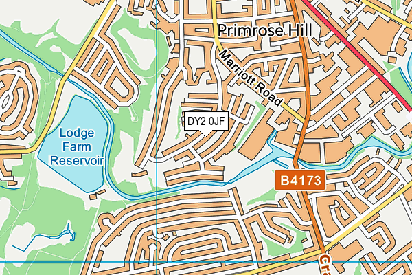 DY2 0JF map - OS VectorMap District (Ordnance Survey)