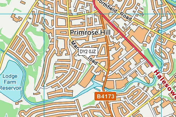 DY2 0JZ map - OS VectorMap District (Ordnance Survey)