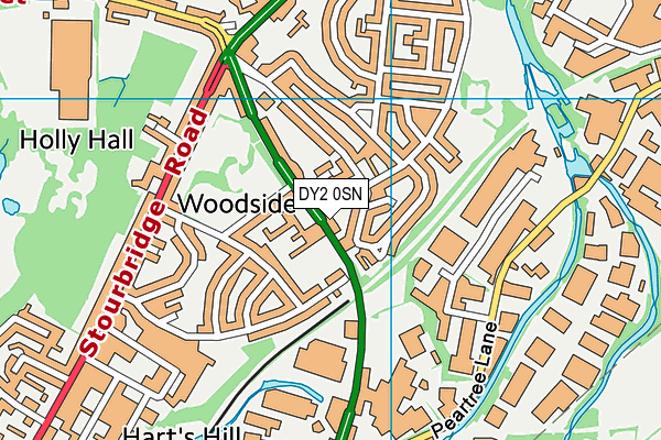 Woodside Primary School and Nursery map (DY2 0SN) - OS VectorMap District (Ordnance Survey)