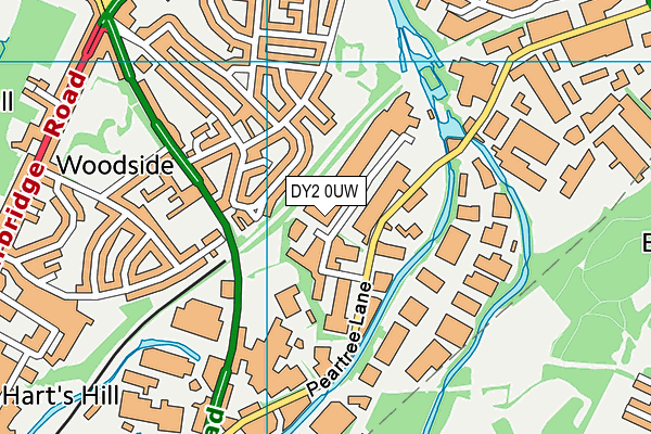 DY2 0UW map - OS VectorMap District (Ordnance Survey)