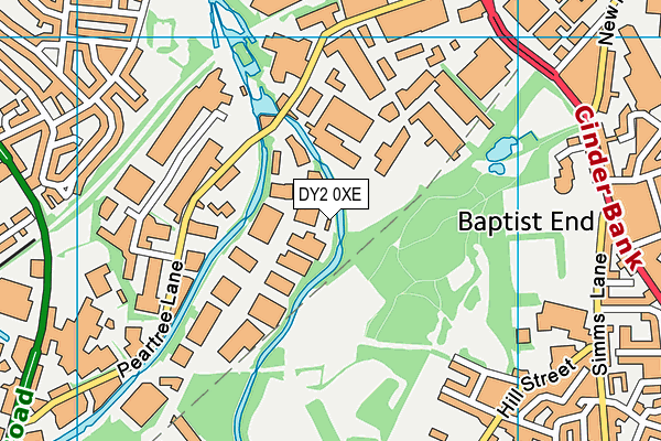 DY2 0XE map - OS VectorMap District (Ordnance Survey)