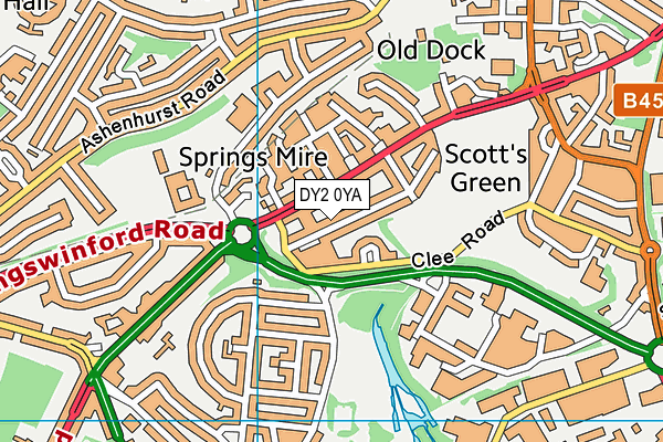 DY2 0YA map - OS VectorMap District (Ordnance Survey)