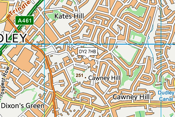 DY2 7HB map - OS VectorMap District (Ordnance Survey)