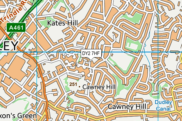 DY2 7HF map - OS VectorMap District (Ordnance Survey)
