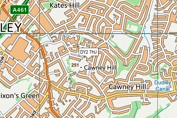 DY2 7HJ map - OS VectorMap District (Ordnance Survey)