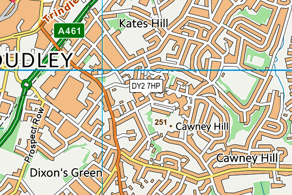 Kates Hill Primary School map (DY2 7HP) - OS VectorMap District (Ordnance Survey)
