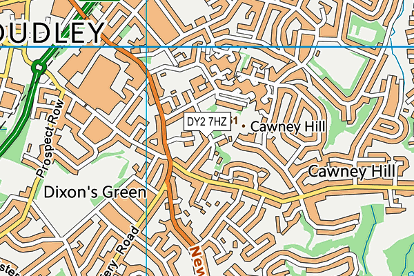 DY2 7HZ map - OS VectorMap District (Ordnance Survey)