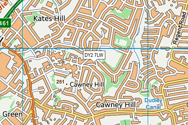 DY2 7LW map - OS VectorMap District (Ordnance Survey)