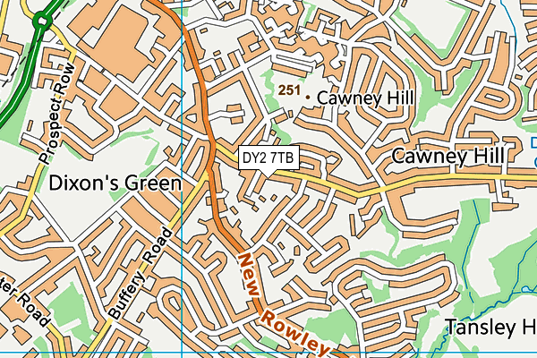 DY2 7TB map - OS VectorMap District (Ordnance Survey)