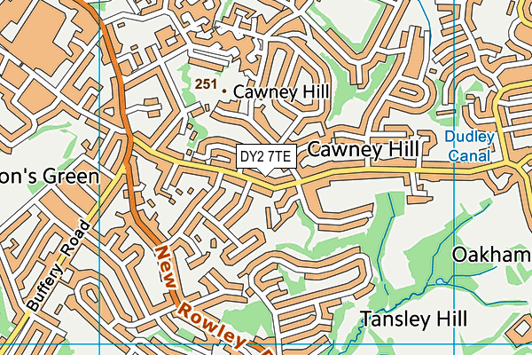 DY2 7TE map - OS VectorMap District (Ordnance Survey)