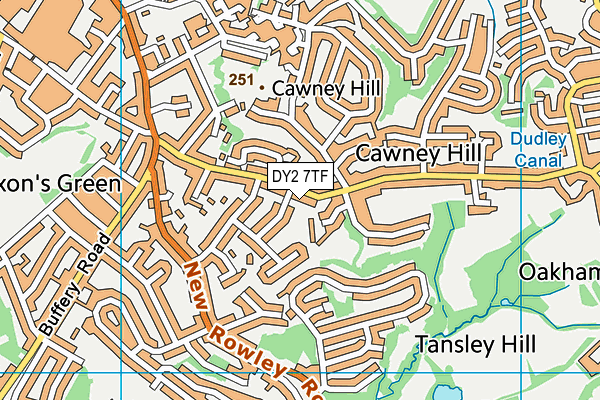 DY2 7TF map - OS VectorMap District (Ordnance Survey)