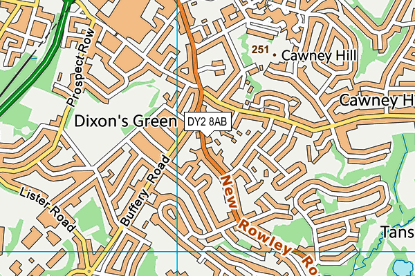 DY2 8AB map - OS VectorMap District (Ordnance Survey)