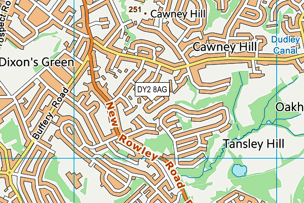 DY2 8AG map - OS VectorMap District (Ordnance Survey)