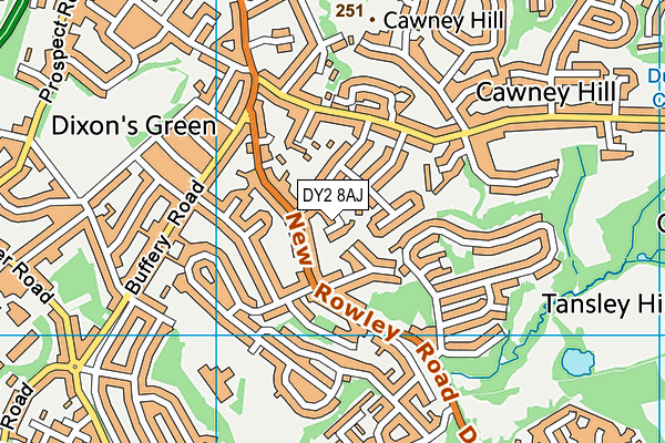 DY2 8AJ map - OS VectorMap District (Ordnance Survey)