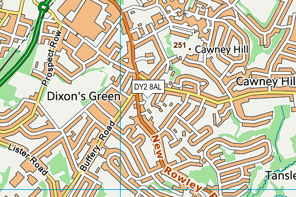 DY2 8AL map - OS VectorMap District (Ordnance Survey)