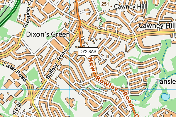 DY2 8AS map - OS VectorMap District (Ordnance Survey)