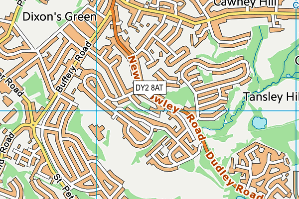 DY2 8AT map - OS VectorMap District (Ordnance Survey)