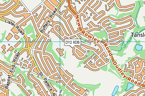 DY2 8DB map - OS VectorMap District (Ordnance Survey)
