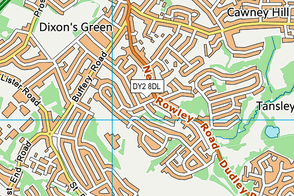 DY2 8DL map - OS VectorMap District (Ordnance Survey)