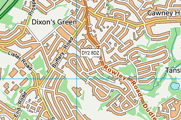 DY2 8DZ map - OS VectorMap District (Ordnance Survey)