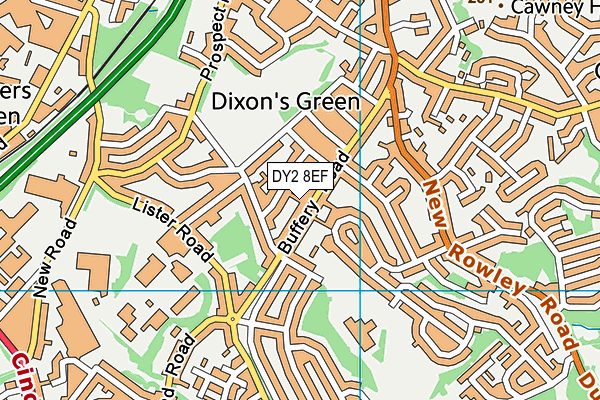 DY2 8EF map - OS VectorMap District (Ordnance Survey)