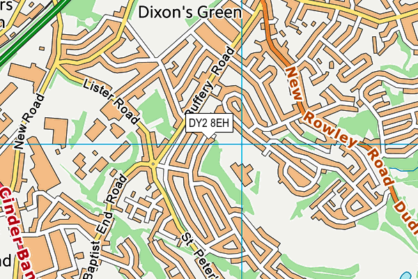DY2 8EH map - OS VectorMap District (Ordnance Survey)