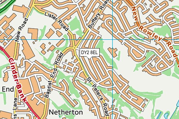 DY2 8EL map - OS VectorMap District (Ordnance Survey)