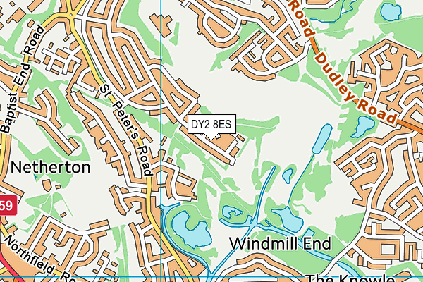DY2 8ES map - OS VectorMap District (Ordnance Survey)