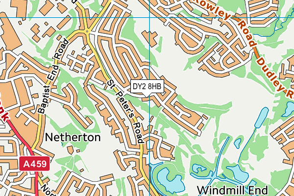 DY2 8HB map - OS VectorMap District (Ordnance Survey)