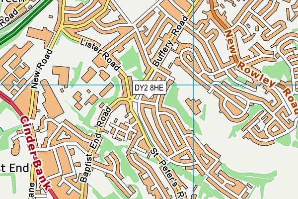 DY2 8HE map - OS VectorMap District (Ordnance Survey)