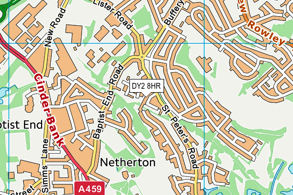 DY2 8HR map - OS VectorMap District (Ordnance Survey)