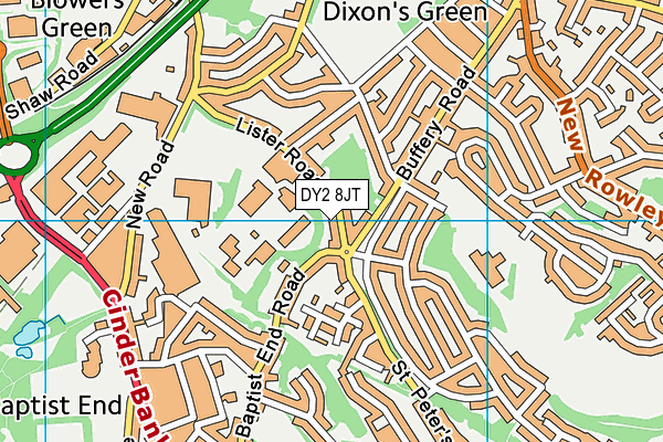 DY2 8JT map - OS VectorMap District (Ordnance Survey)