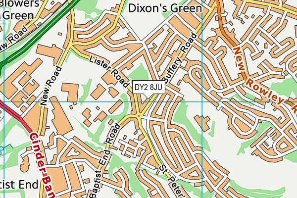 DY2 8JU map - OS VectorMap District (Ordnance Survey)
