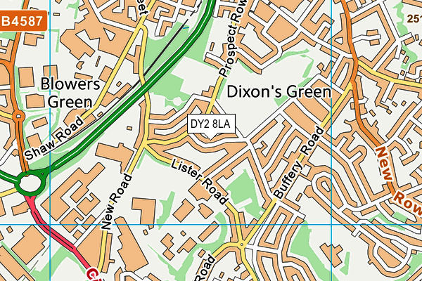 DY2 8LA map - OS VectorMap District (Ordnance Survey)