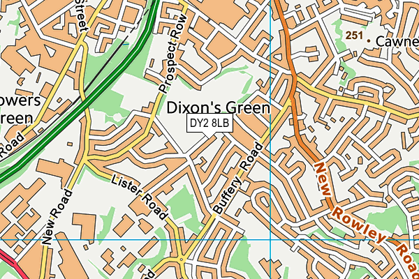 DY2 8LB map - OS VectorMap District (Ordnance Survey)