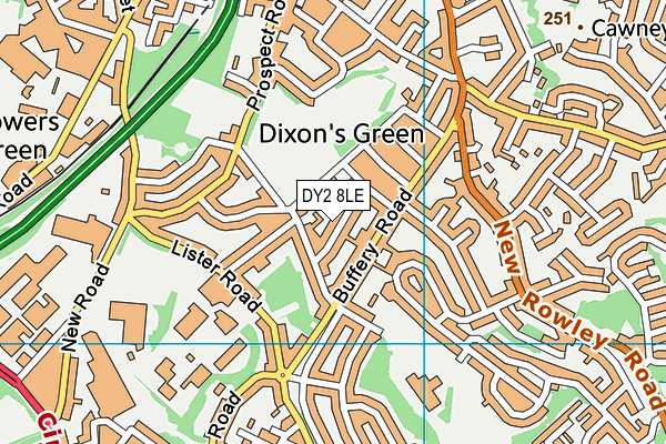 DY2 8LE map - OS VectorMap District (Ordnance Survey)