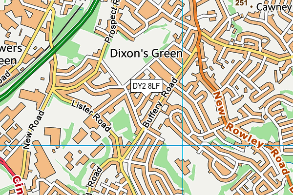 DY2 8LF map - OS VectorMap District (Ordnance Survey)