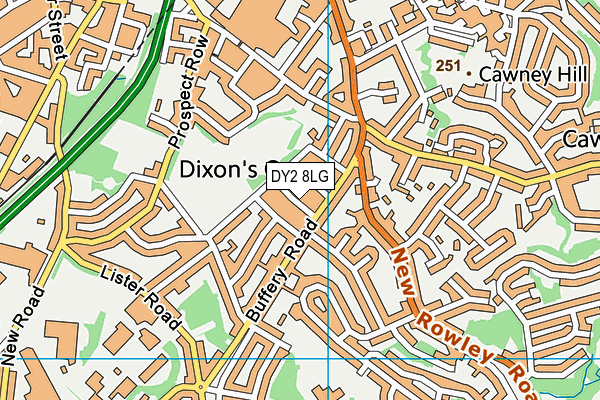 DY2 8LG map - OS VectorMap District (Ordnance Survey)