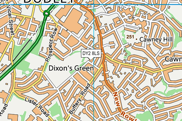 DY2 8LS map - OS VectorMap District (Ordnance Survey)